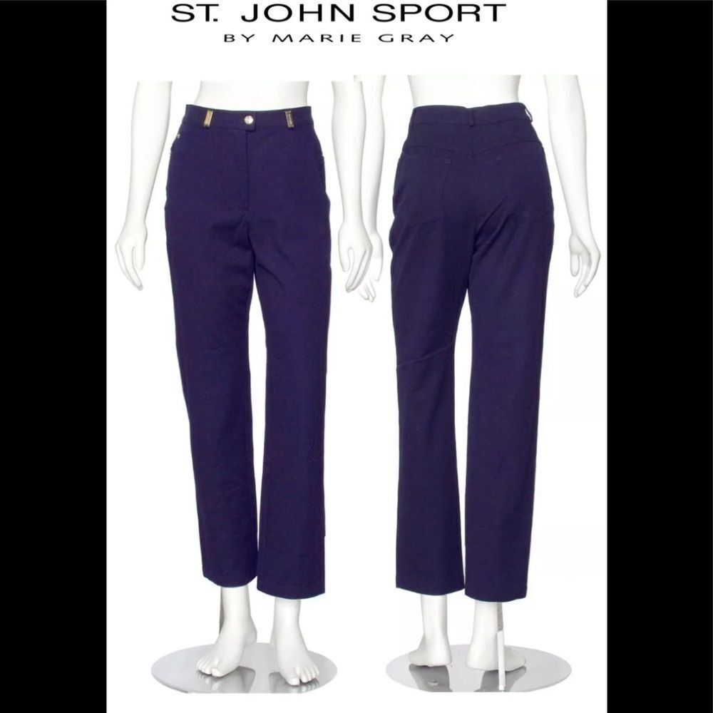 ST John Sport Navy Cotton Pants Size 0